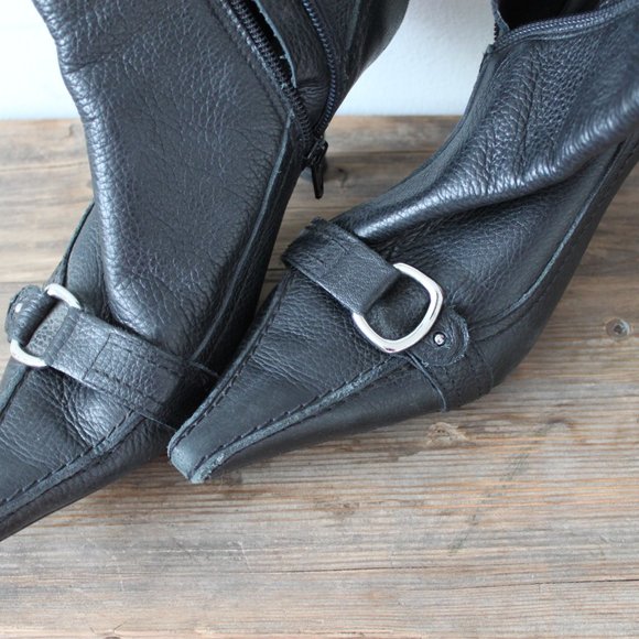 Arnold Churgin Black Leather Ankle Boots - Picture 3 of 3